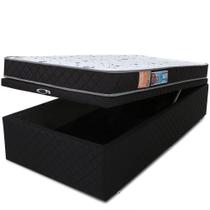 Cama Box Baú Solteirão Colchão Espuma D33 Selada Antialérgico 97x203x57cm - BF Colchões