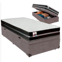 Cama Box Baú Solteirão e Colchão Bogota Molas Ultralastic Inducol Cinza Cama Box Baú Solteirão e Colchão Bogota Molas Ultralastic Inducol Cinza