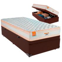 Cama Box Baú Solteirão e Colchão Denver Molas Ensacadas Inducol Marrom Cama Box Baú Solteirão e Colchão Denver Molas Ensacadas Inducol Marrom