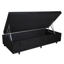 Cama Box Baú Solteirão Homequeen Suede Preto 41x96x203 Cama Box Baú Solteirão Homequeen Suede Preto 41x96x203