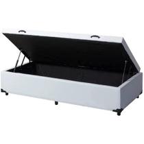 Cama Box Baú Solteirão King Blindado Sintético Branco 203X96X44 Cm Cama Box Baú Solteirão King Blindado Sintético Branco 203X96X44 Cm
