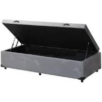 Cama Box Baú Solteirão King Blindado Sintético Cinza 203X96X44 Cm Cama Box Baú Solteirão King Blindado Sintético Cinza 203X96X44 Cm