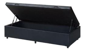 Cama Box Baú Solteirão King Blindado Sintético Preto 203X96X44 Cm Cama Box Baú Solteirão King Blindado Sintético Preto 203X96X44 Cm