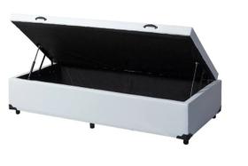 Cama Box Baú Solteirão King Sintético Branco (42x96x203)