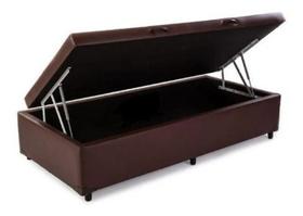 Cama Box Báu Solteiro 088x188 Em material sintético Blindada Reforçada Organizadora