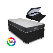 Cama Box Bau Solteiro 3 em 1 Auxiliar Bicama Espuma 78x188x44cm Vstore FULL + Colchão Orthopedic I