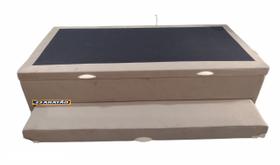 Cama box baú solteiro 3x1 com auxiliar 88x188