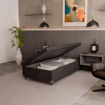 Cama Box Baú Solteiro - 44x88x188cm - Suede Preto Cama Box Baú Solteiro - 44x88x188cm - Suede Preto