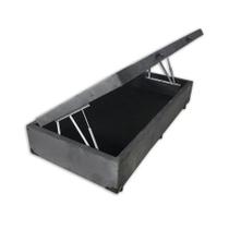 Cama Box Baú Solteiro 88 Bello Box - Suede Cinza