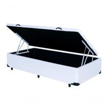 Cama Box Baú Solteiro 88 - Bello Box Tecido Sintético Branco Cama Box Baú Solteiro 88 - Bello Box Tecido Sintético Branco