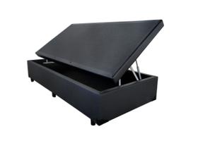 Cama Box Baú Solteiro 88 - Bello Box Tecido Sintético Preto