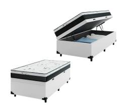 Cama Box Baú Solteiro 88 Sintético Branco com Colchão Espuma D33 One Face - Bello Box - 58X88X188 Cama Box Baú Solteiro 88 Sintético Branco com Colchão Espuma D33 One Face - Bello Box - 58X88X188