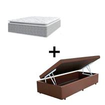 Cama Box Baú Solteiro 88 Sintetico Marrom com Colchão Nazar Molas Ensacadas com Pillow Top Bello Box Conforto Espuma da Nasa Viscoeslástico D33 Cinza Cama Box Baú Solteiro 88 Sintetico Marrom com Colchão Nazar Molas Ensacadas com Pillow Top Bello Box Conforto Espuma da Nasa Viscoeslástico D33 Cinza