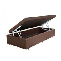 Cama Box Baú Solteiro 88 Tecido Marrom Com Colchão Alegro Bello Box D28 Cinza 58x88x188 Cama Box Baú Solteiro 88 Tecido Marrom Com Colchão Alegro Bello Box D28 Cinza 58x88x188