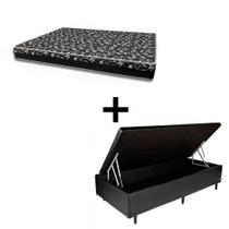 Cama Box Baú Solteiro 88 - Tecido Sintético Preto com Colchão Belize Bello Box - D33 Preto 58x88x188 Cama Box Baú Solteiro 88 - Tecido Sintético Preto com Colchão Belize Bello Box - D33 Preto 58x88x188