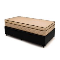 Cama Box Baú Solteiro 88 Tecido Sintético Preto Com Colchão Polônia Bello Box - D28 66x88x188 Cama Box Baú Solteiro 88 Tecido Sintético Preto Com Colchão Polônia Bello Box - D28 66x88x188
