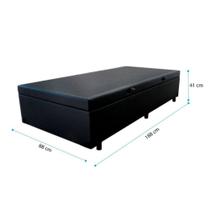 Cama Box Baú Solteiro 88 Tecido Sintético Preto Com Colchão Toronto Molas Ensacadas Branco D33 Cama Box Baú Solteiro 88 Tecido Sintético Preto Com Colchão Toronto Molas Ensacadas Branco D33