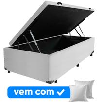 Cama Box Baú Solteiro 88x188x41cm Varias Cores + 1 Travesseiro OR - Colchomax