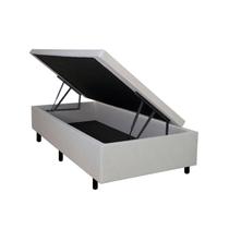 Cama Box Baú Solteiro 88x188x42cm Areia com Pistão a Gás Cama Box Baú Solteiro 88x188x42cm Areia com Pistão a Gás