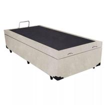 Cama Box Baú Solteiro Abertura Frontal 88x188x040 Premium Sued Bege