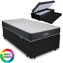 Cama Box Baú Solteiro Auxiliar Bicama 3 em 1 + Colchão D33 Espuma 88x188x62cm Orthopedic I - V-STORE