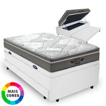 Cama Box Baú Solteiro Auxiliar Bicama 3 em 1 + Colchão Ibiza D33 Molas Superlastic 78x188x66cm Vstore