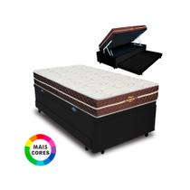 Cama Box Baú Solteiro Auxiliar Bicama 3 em 1 + Colchão Orthopedic II D33 Espuma 96x203x68cm Vstore