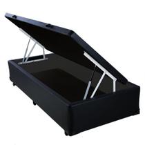Cama Box Baú Solteiro Ayman Móveis Sintético Preto 41x88x188