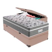 Cama Box Baú Solteiro Bege + Colchão Evolution Molas Ensacadas Probel