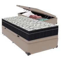 Cama Box Baú Solteiro Bege e Colchão Airtech 150 D45 Ortobom Cama Box Baú Solteiro Bege e Colchão Airtech 150 D45 Ortobom
