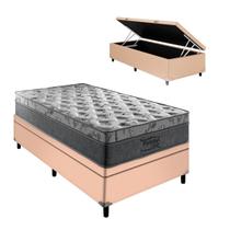 Cama Box Baú Solteiro Bege Palermo Molas Ensacadas Portobel