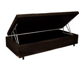 Cama Box Baú Solteiro Black AColchões Matelado Marrom