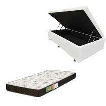 Cama Box Baú Solteiro Blindada com Colchão Solteiro Espuma D20 12cm