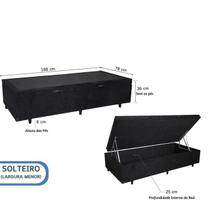Cama Box Baú Solteiro Blindado 78x188x42 Suede Alta Resistência e Grande Espaço Interno Ideal para Quartos Pequenos Cama Box Baú Solteiro Blindado 78x188x42 Suede Alta Resistência e Grande Espaço Interno Ideal para Quartos Pequenos