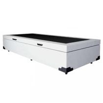 Cama Box Baú Solteiro Blindado Sintético Branco com 78cm de Largura