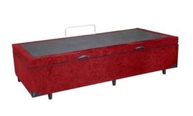 Cama Box Baú Solteiro Blindado Suede Vermelho