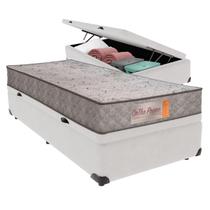 Cama + Box Baú Solteiro Branca Orthoprime Comfort Ortopédico D28