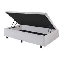Cama Box Baú Solteiro Branco 88x188x34 cm