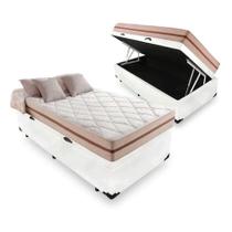 Cama Box Baú Solteiro Branco com Colchão Pillow Angel Molas Ensacadas 62x88x188