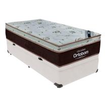 Cama Box Baú Solteiro Branco e Colchão Sleep King Molas Ensacadas Ortobom