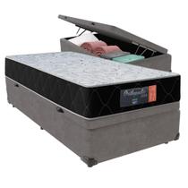 Cama + Box Baú Solteiro Cinza Orthopedic Comfort Ortopédico D33 - Comfort Prime