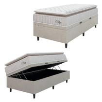 Cama Box Baú Solteiro City Pillow Top 88x188x64cm Hellen Cama Box Baú Solteiro City Pillow Top 88x188x64cm Hellen