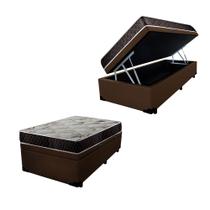 Cama Box Baú Solteiro Colchão Alana Espuma D20 NK Camas + Box Sintético 55x88x188 Cama Box Baú Solteiro Colchão Alana Espuma D20 NK Camas + Box Sintético 55x88x188
