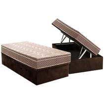 Cama Box Baú Solteiro: Colchão Anatômico Paropas D28 Pasquale + Base CRC Suede Brown (88x188) Cama Box Baú Solteiro: Colchão Anatômico Paropas D28 Pasquale + Base CRC Suede Brown (88x188)
