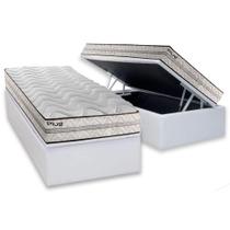 Cama Box Baú Solteiro: Colchão Anatômico Paropas D33 Pasquale Plus + Base CRC Linhão White (88x188)