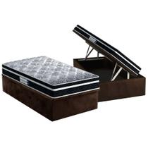 Cama Box Baú Solteiro: Colchão Anatômico Probel D33/EP ProDormir Advanced Tech1500 Plus + Base CRC Suede Brown(88x188)