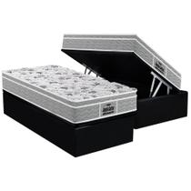 Cama Box Baú Solteiro: Colchão Anatômico Probel D45 / EP Guarda Costas PróExtreme Plus + Base CRC Suede Black(88x188)