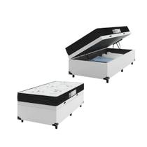 Cama Box Baú Solteiro + Colchão D33 One Face - 61x88x188cm - Couro Branco Cama Box Baú Solteiro + Colchão D33 One Face - 61x88x188cm - Couro Branco