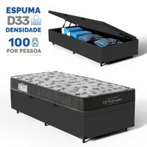 Cama Box Baú Solteiro + Colchão D33 Ortobom Iso 100 78cm