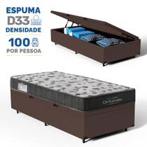 Cama Box Baú Solteiro + Colchão D33 Ortobom Iso 100 78cm